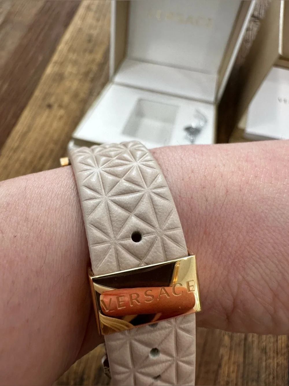 Versace Gold and Beige Women's Watch